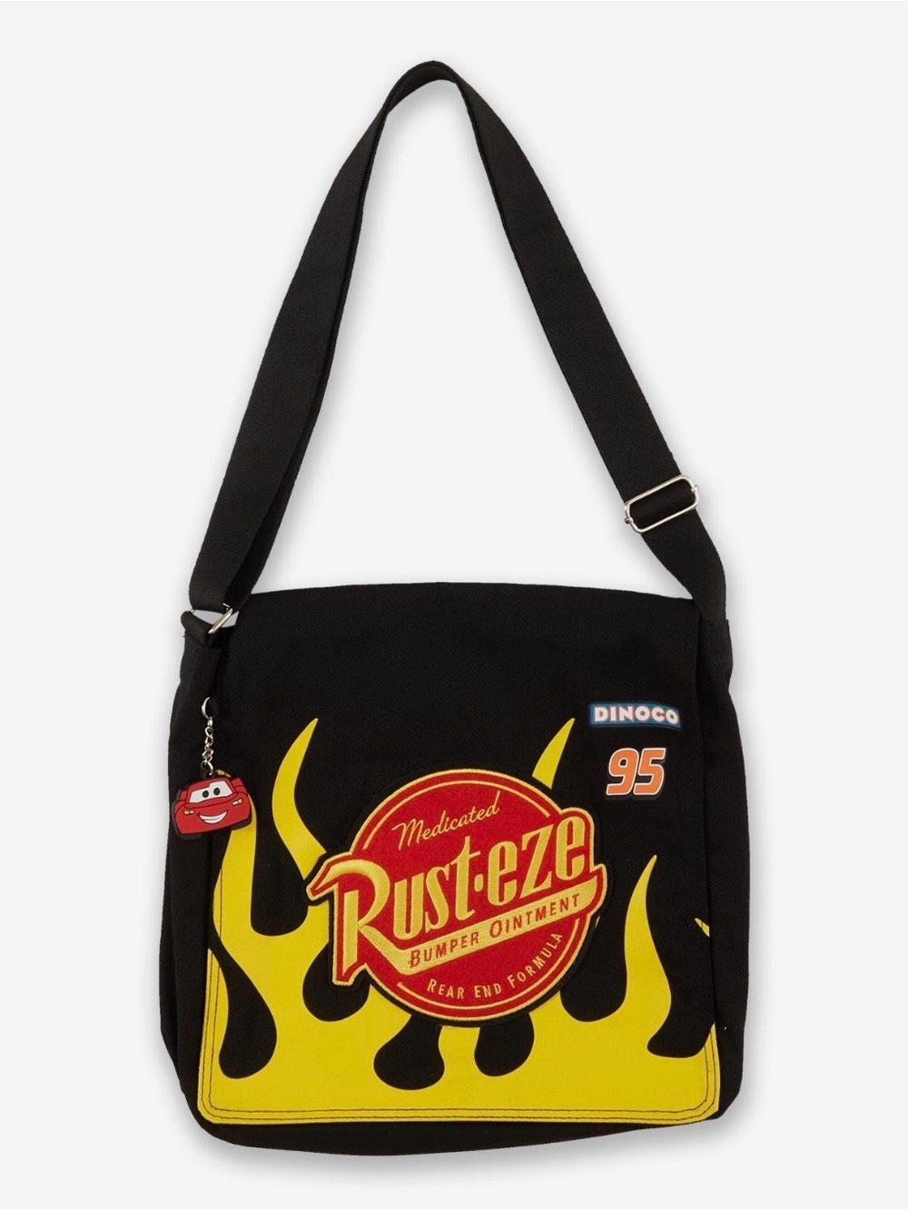 Rust-eze Black & Yellow Crossbody messenger Bag - Kids Cars 95 Design